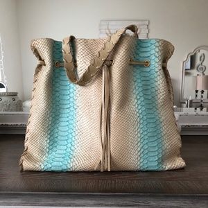KOOBA Aqua and Beige Leather Bag Used Once!